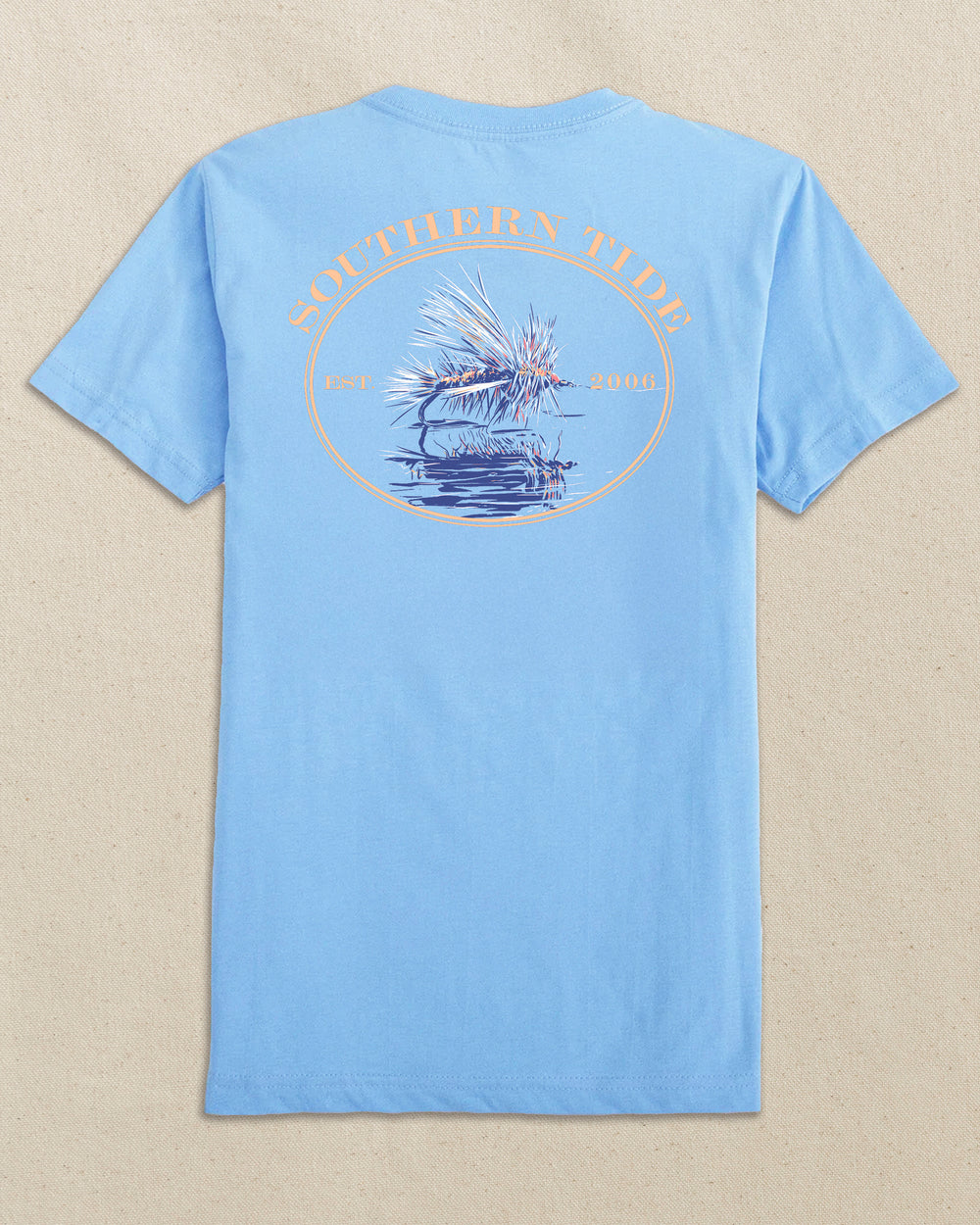 The back view of the Southern Tide Fly On Water Surface Short Sleeve T-Shirt by Southern Tide - Ocean Channel