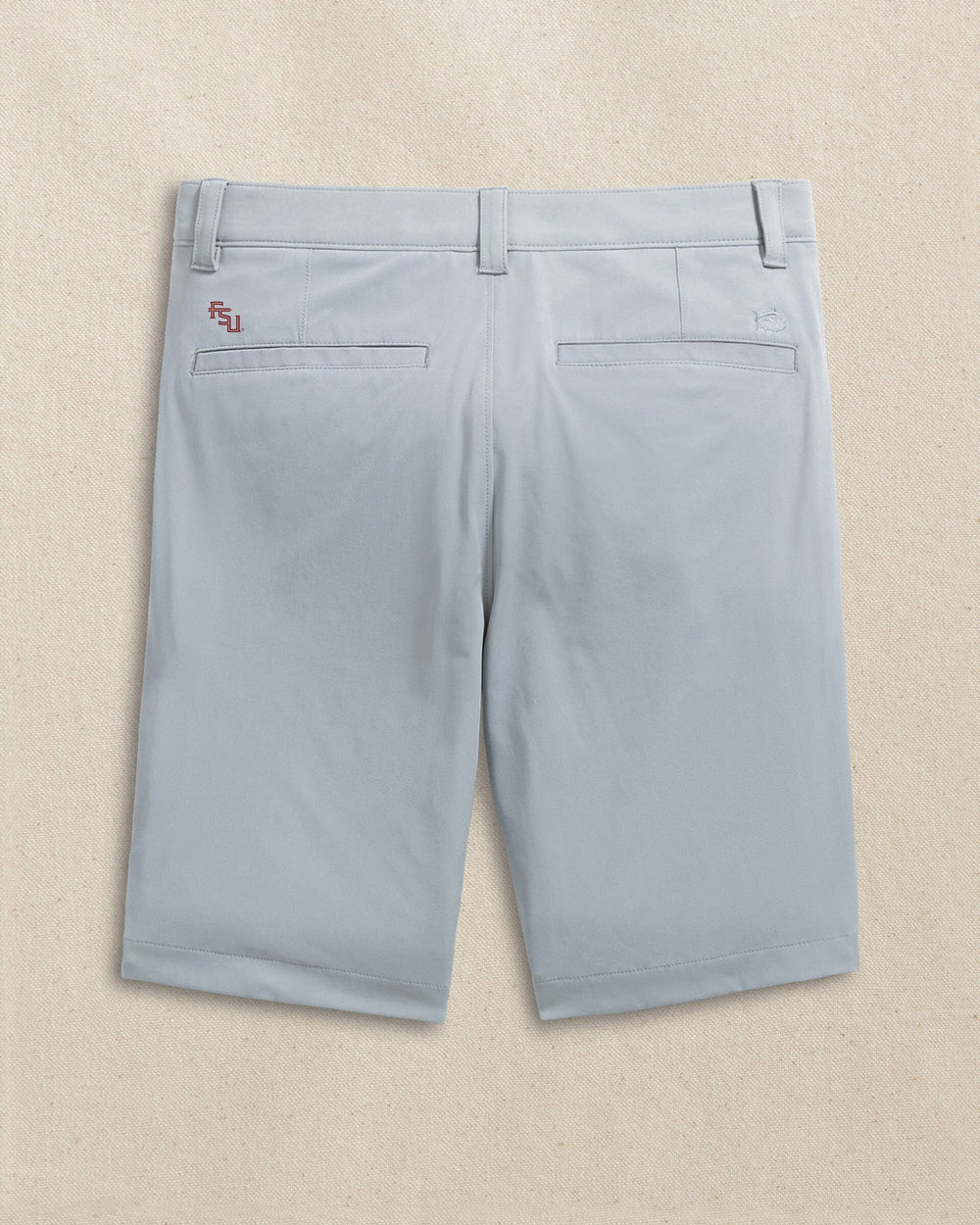 The back view of the Southern Tide FSU Seminoles brrr°®-die 8" Performance Short by Southern Tide - Steel Grey