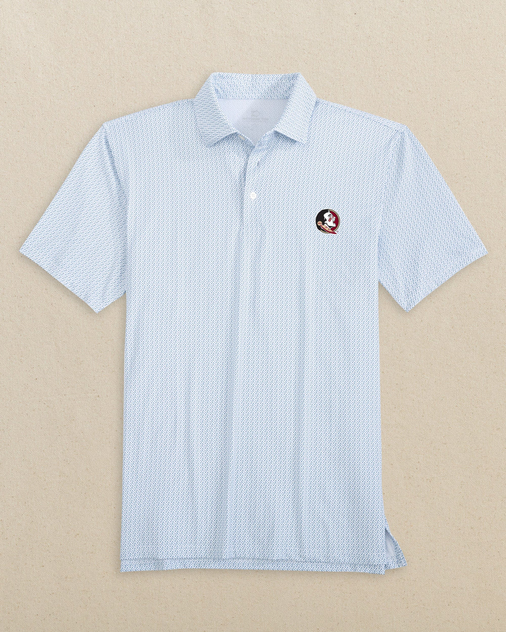 The front view of the Southern Tide FSU Seminoles Driver Clubbin It Polo by Southern Tide - Classic White