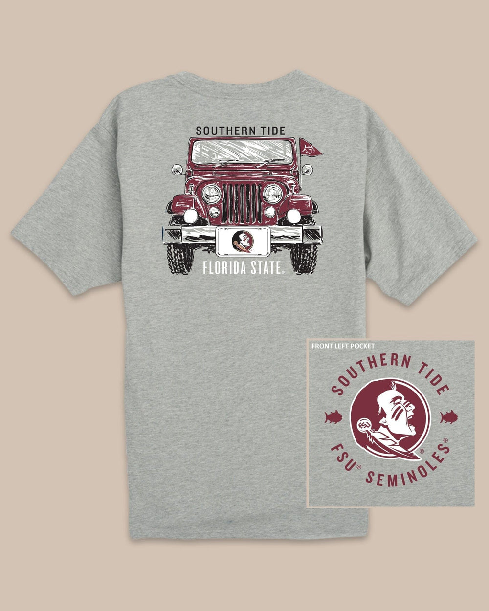 FSU Seminoles Heather Front Plate T-Shirt C_T-Shirts Southern Tide 