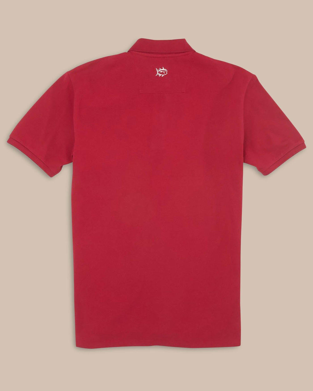 The back view of the Southern Tide Alabama Crimson Tide Pique Polo Shirt by Southern Tide - Crimson