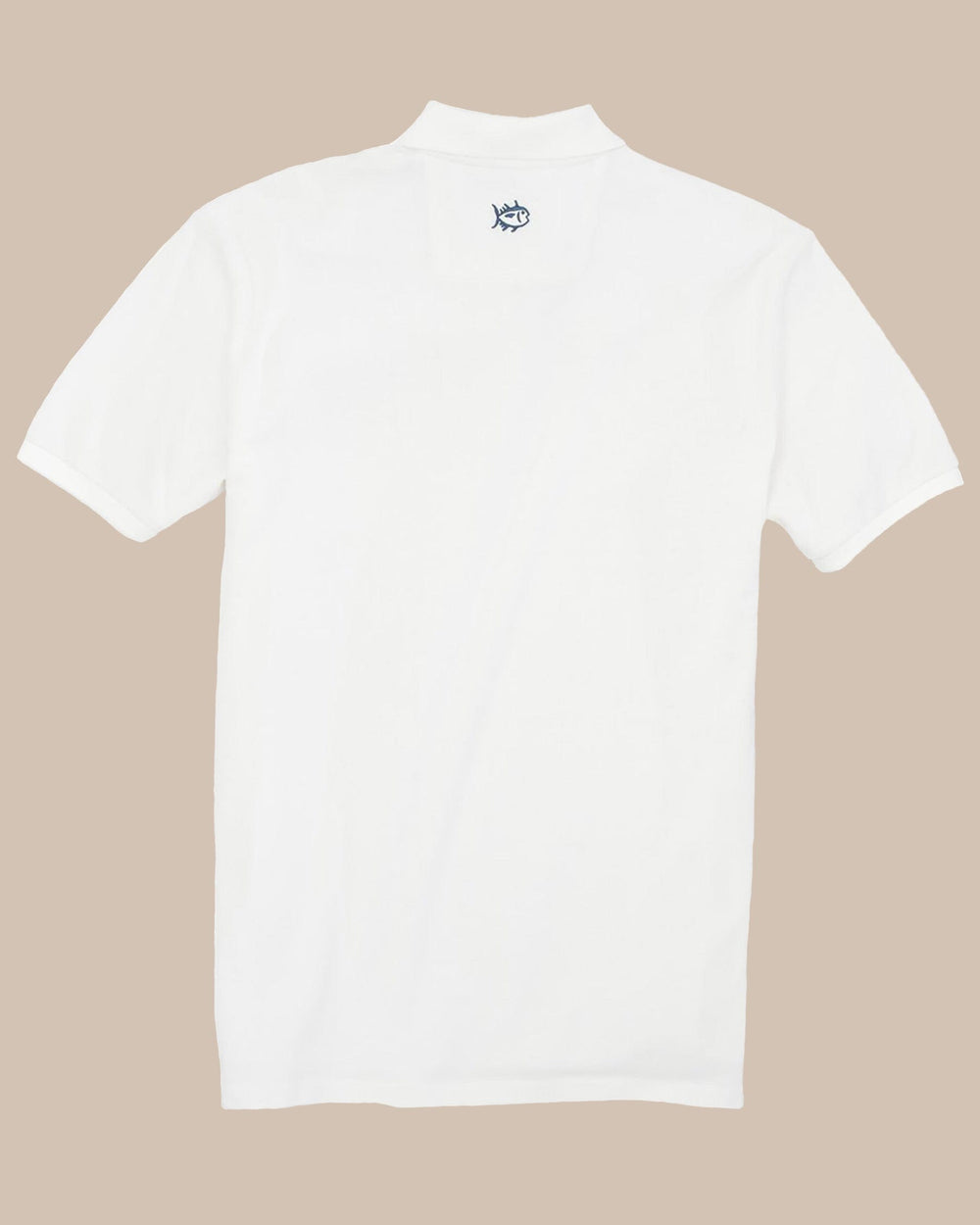 The back view of the Arkansas Razorbacks Pique Polo Shirt by Southern Tide - Classic White