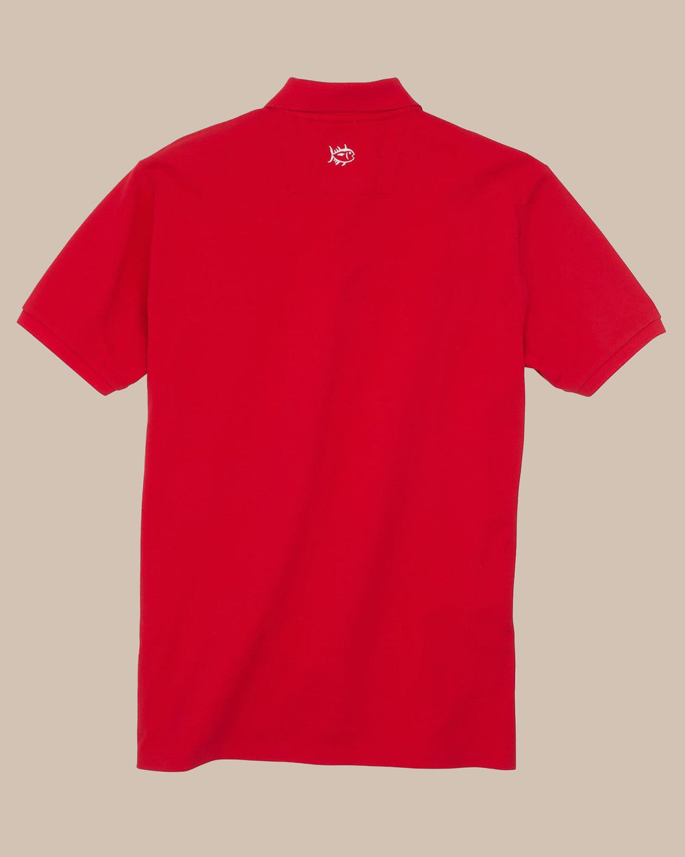 The back view of the Men's Red Skipjack Gameday Colors Polo Shirt by Southern Tide - Varsity Red