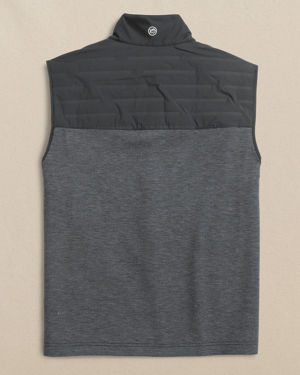 The back view of the Southern Tide Georgia Bulldogs Coligny Quilted Vest by Southern Tide - Caviar Black