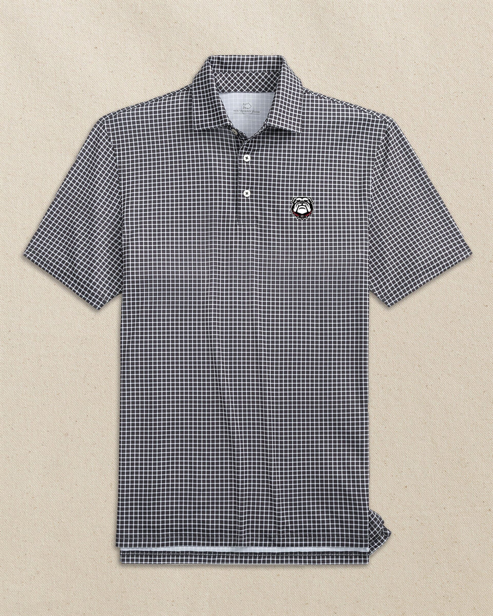 Georgia Bulldogs Head Driver Dunes Edge Plaid Polo C_Polo Shirts Southern Tide 