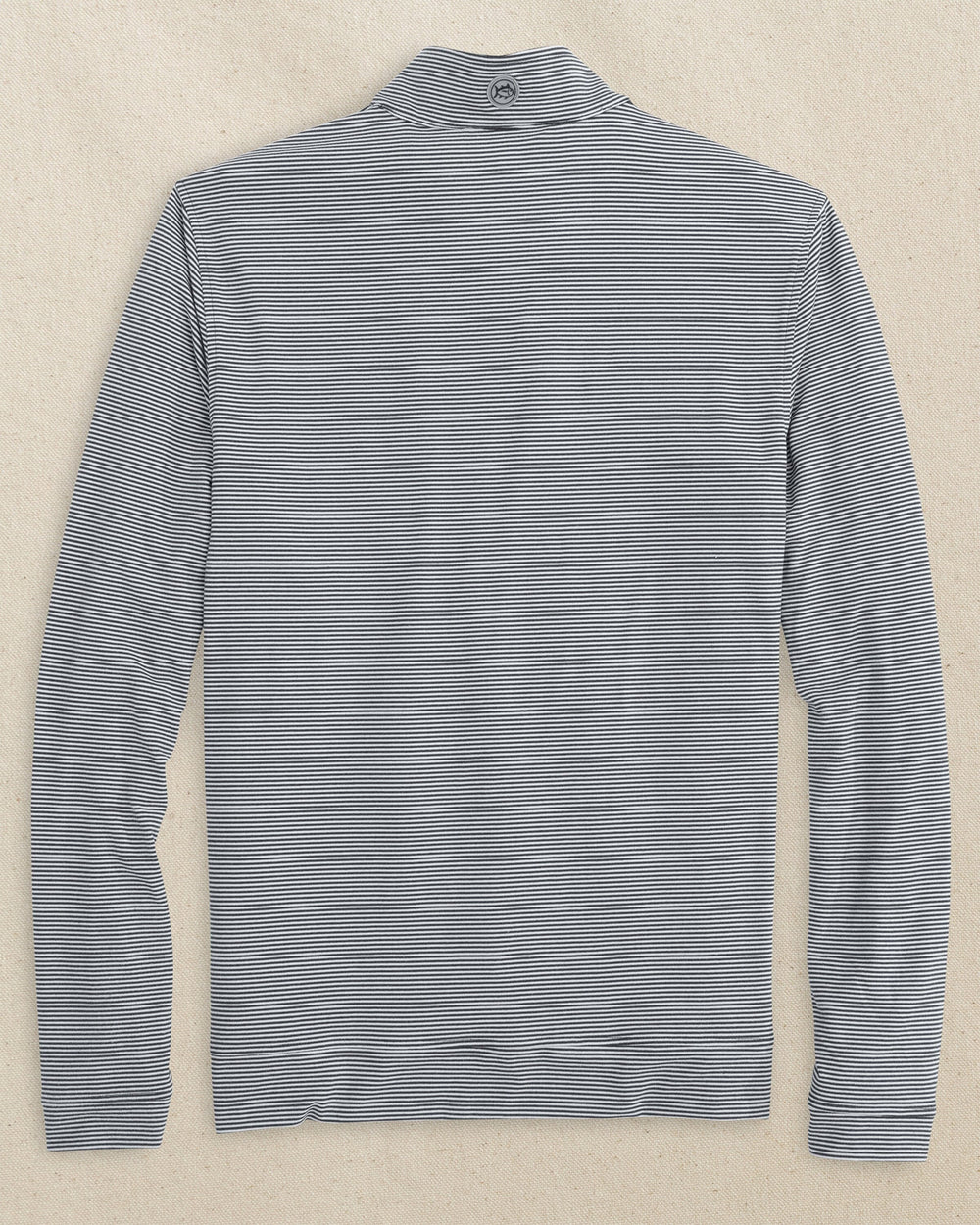 The back view of the Southern Tide Georgia Bulldogs Oval G Cruiser Micro-Stripe Quarter Zip by Southern Tide - Heather Black