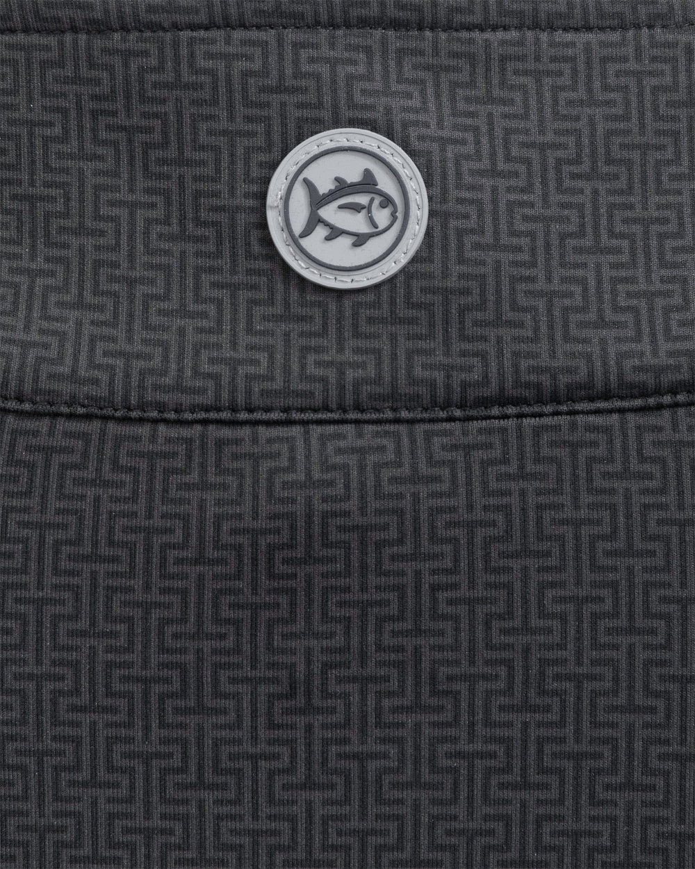 The detail view of the Southern Tide Georgia Bulldogs Oval G Cruiser ST Geo Printed Quarter Zip by Southern Tide - Caviar Black