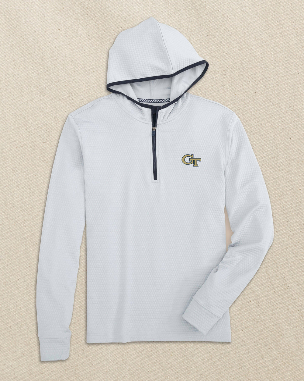 Georgia Tech Scuttle Quarter Zip Hoodie C_Outerwear Southern Tide 