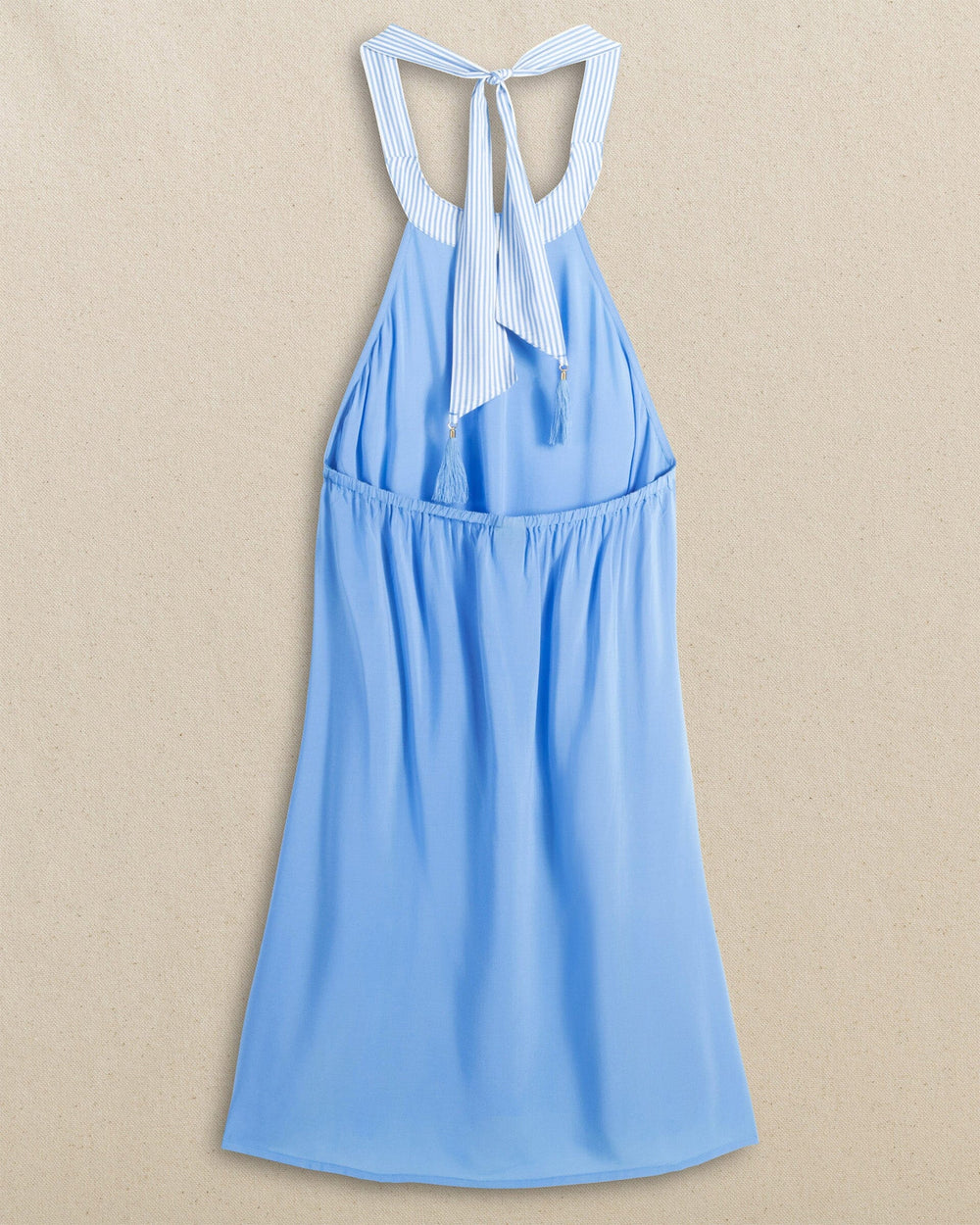 The back view of the Southern Tide Halter Neck Short Cover-Up Dress by Southern Tide - Ocean Channel