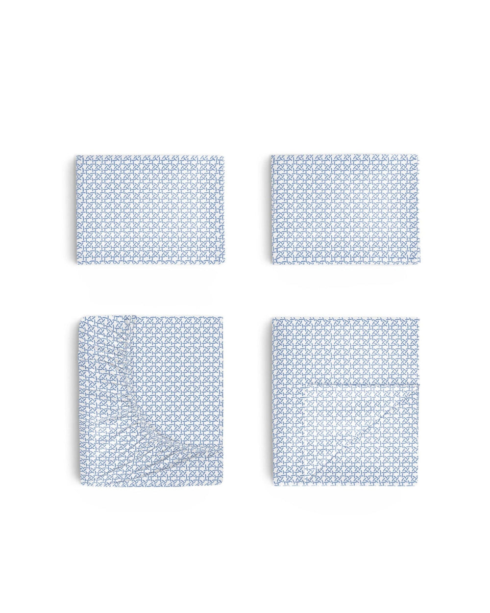 The front view of the Southern Tide Hampstead Sheet Set by Southern Tide - Blue