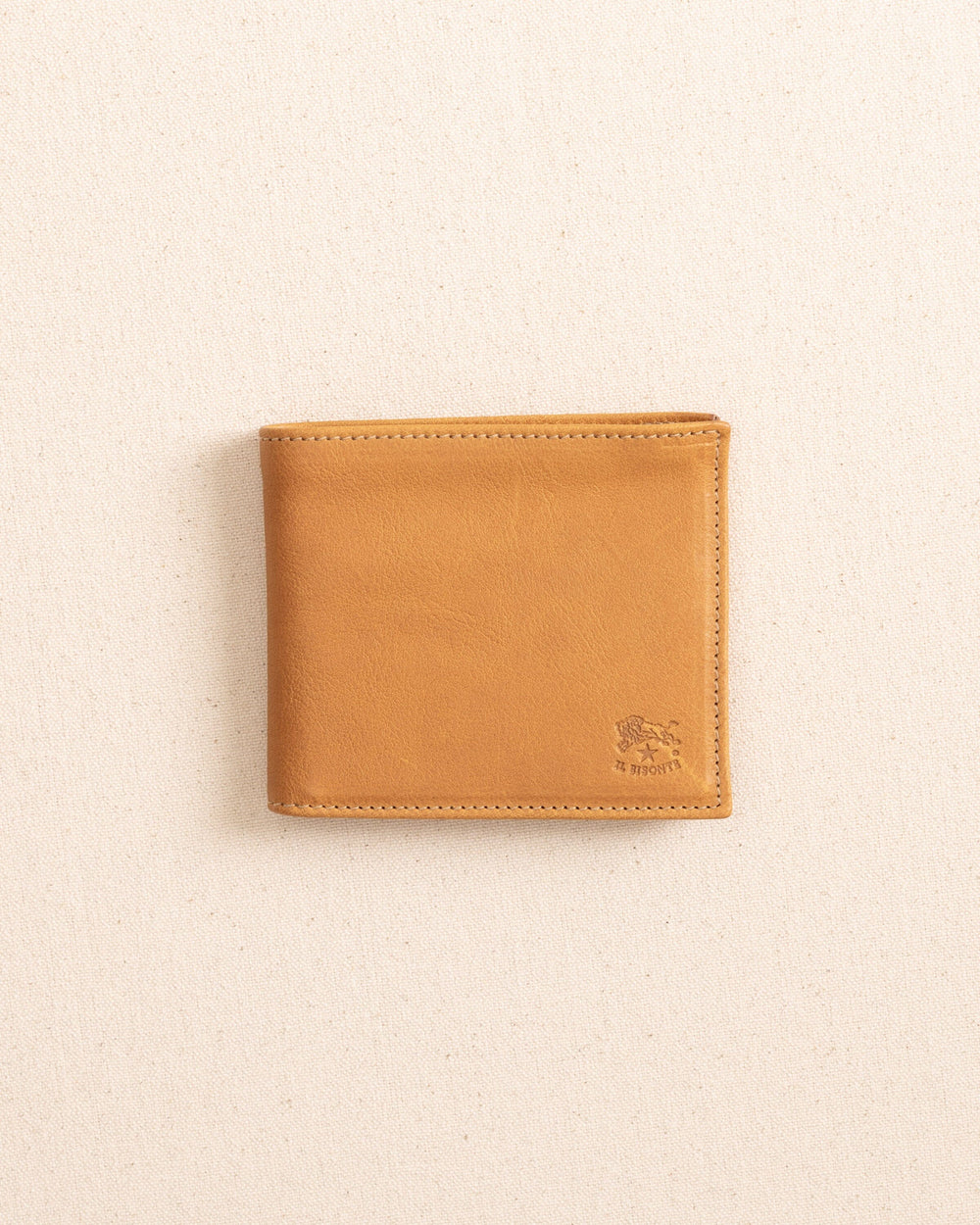 The front view of the Il Bisonte Classic Bifold Wallet at Southern Tide - Natural