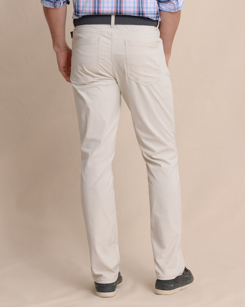 The back view of the Southern Tide Intercoastal Performance Pant by Southern Tide - Stone