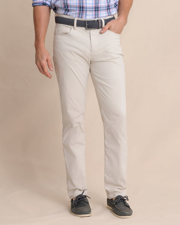 The front view of the Southern Tide Intercoastal Performance Pant by Southern Tide - Stone