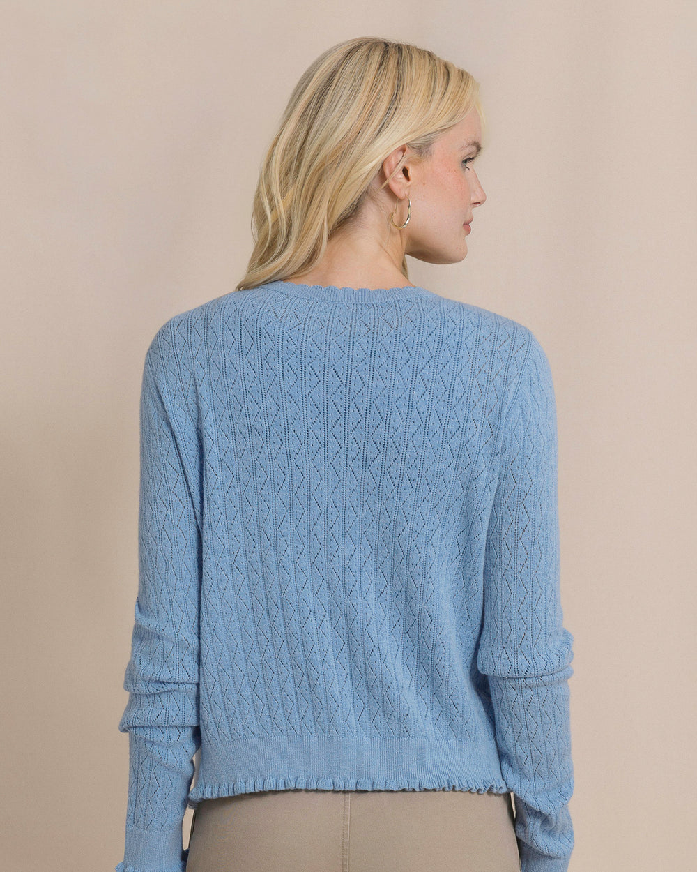 The back view of the Southern Tide Josefine Pointelle Cardigan by Southern Tide - Ocean Channel