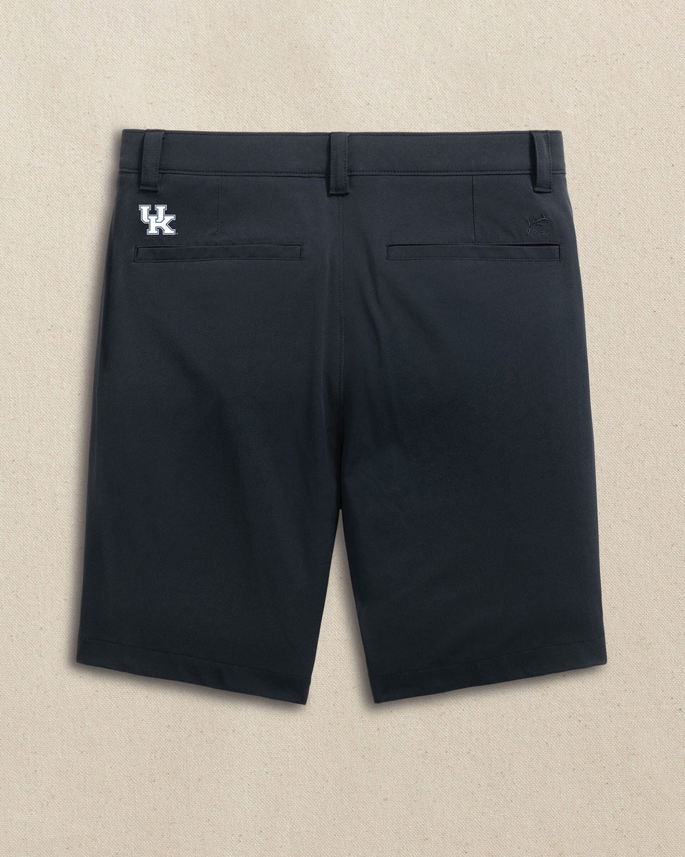 The back view of the Southern Tide Kentucky Wildcats brrr°®-die 8" Performance Short by Southern Tide - Caviar Black