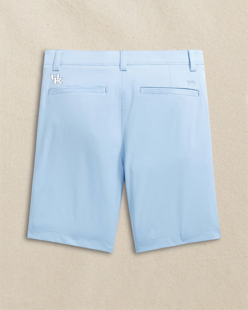The back view of the Southern Tide Kentucky Wildcats brrr°®-die 8" Performance Short by Southern Tide - Cerulean