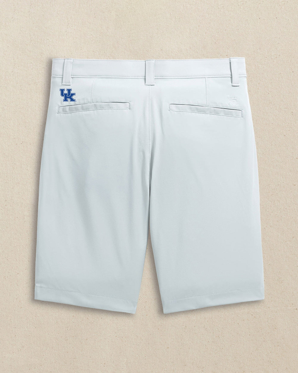 The back view of the Southern Tide Kentucky Wildcats brrr°®-die 8" Performance Short by Southern Tide - Seagull Grey