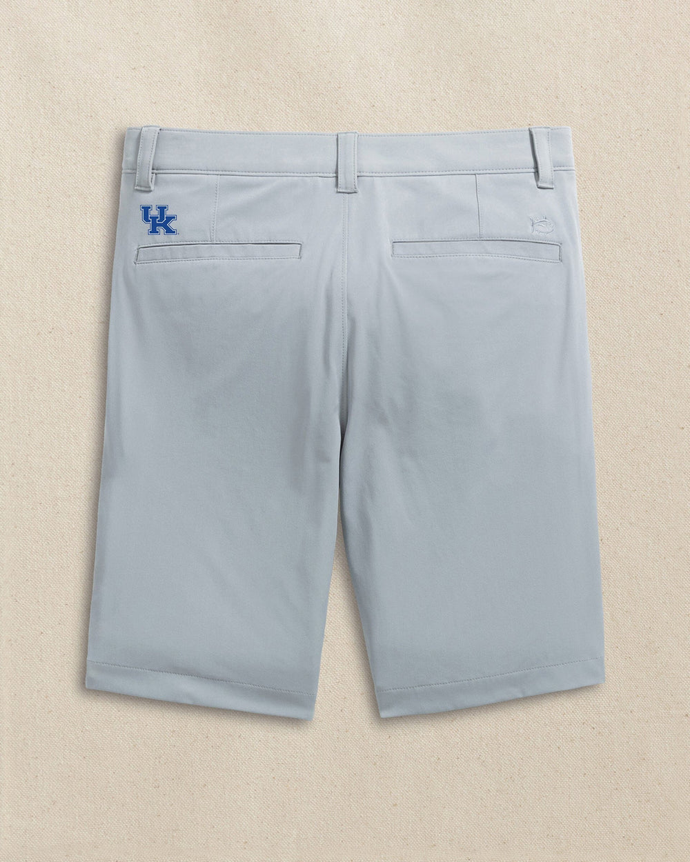 The back view of the Southern Tide Kentucky Wildcats brrr°®-die 8" Performance Short by Southern Tide - Steel Grey