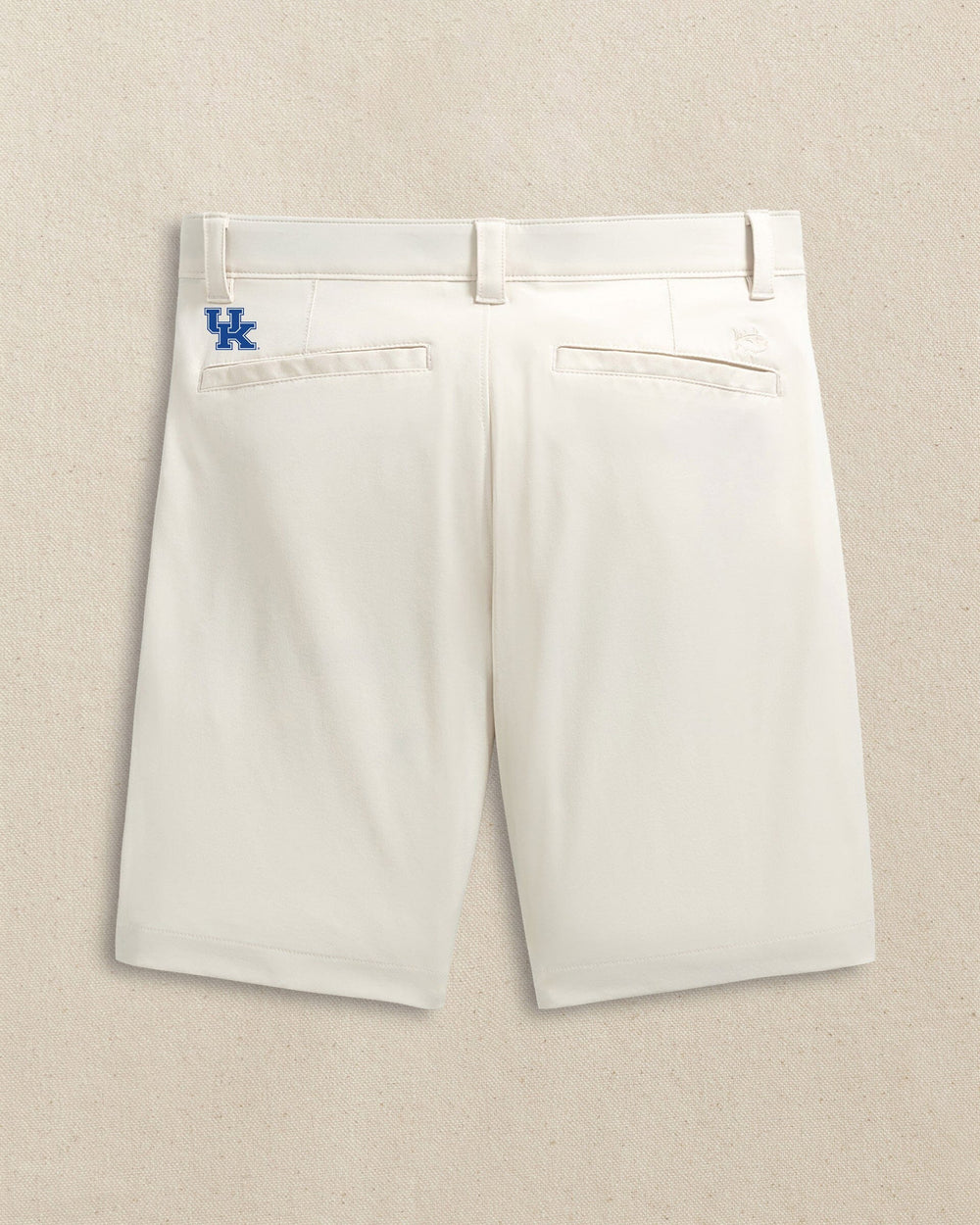 The back view of the Southern Tide Kentucky Wildcats brrr°®-die 8" Performance Short by Southern Tide - Stone