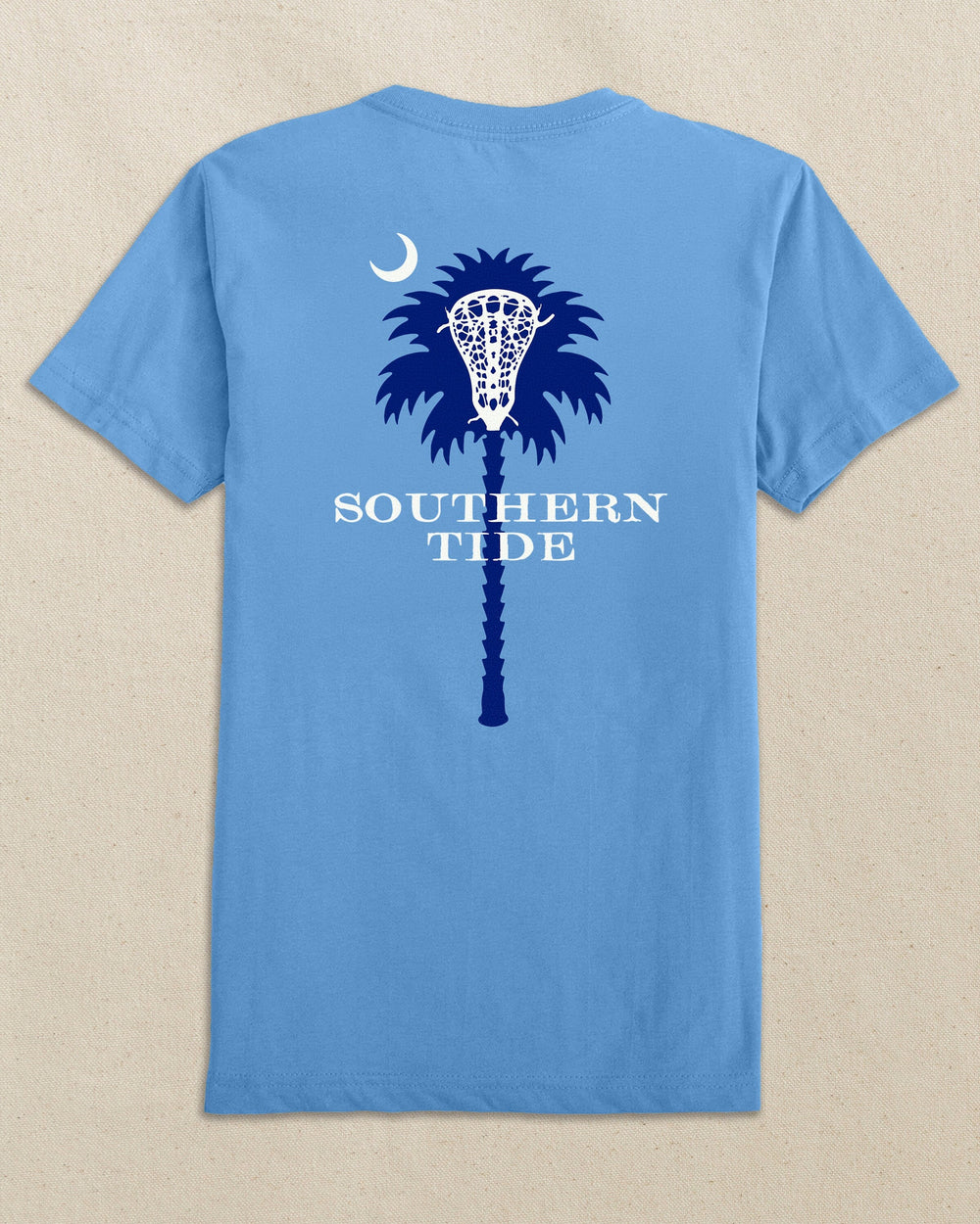The back view of the Southern Tide Kids Lacrosse Palm Short Sleeve T-Shirt by Southern Tide - Ocean Channel