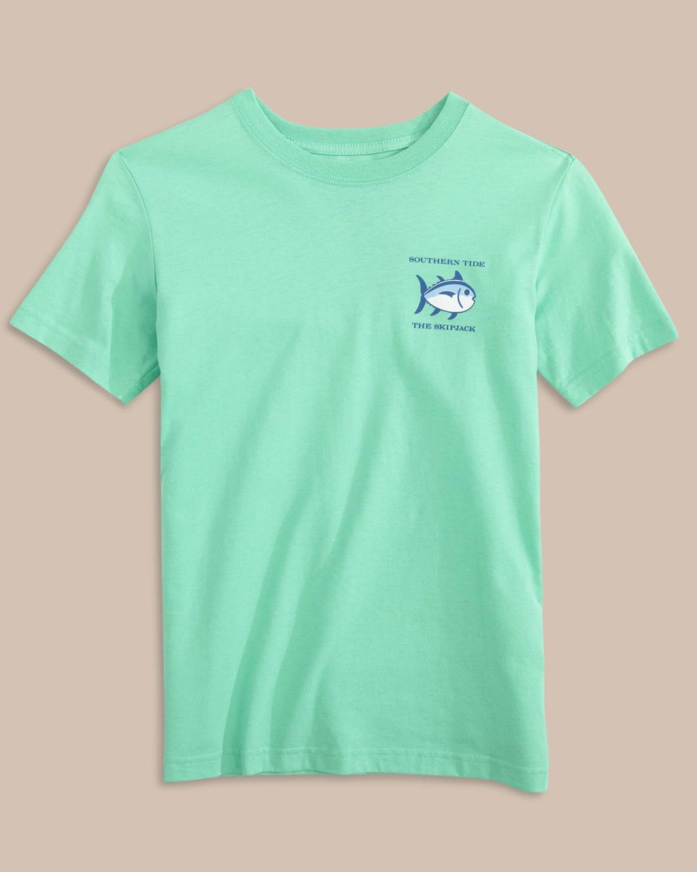 The front view of the Kids Original Skipjack T-shirt by Southern Tide - Isle of Pines