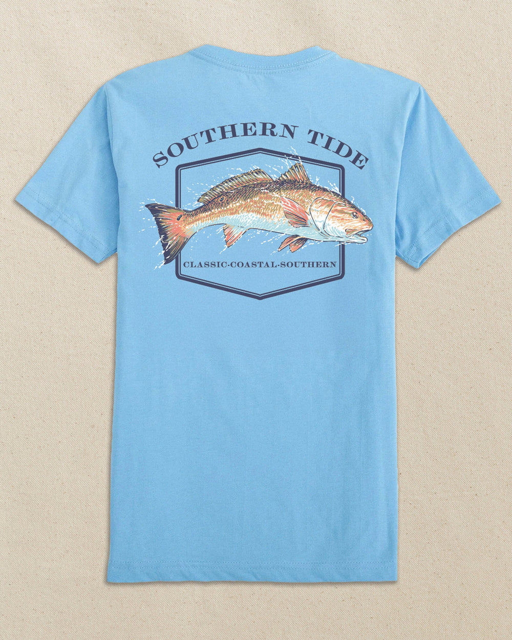The back view of the Southern Tide Kids Redfish Short Sleeve T-Shirt by Southern Tide - Ocean Channel