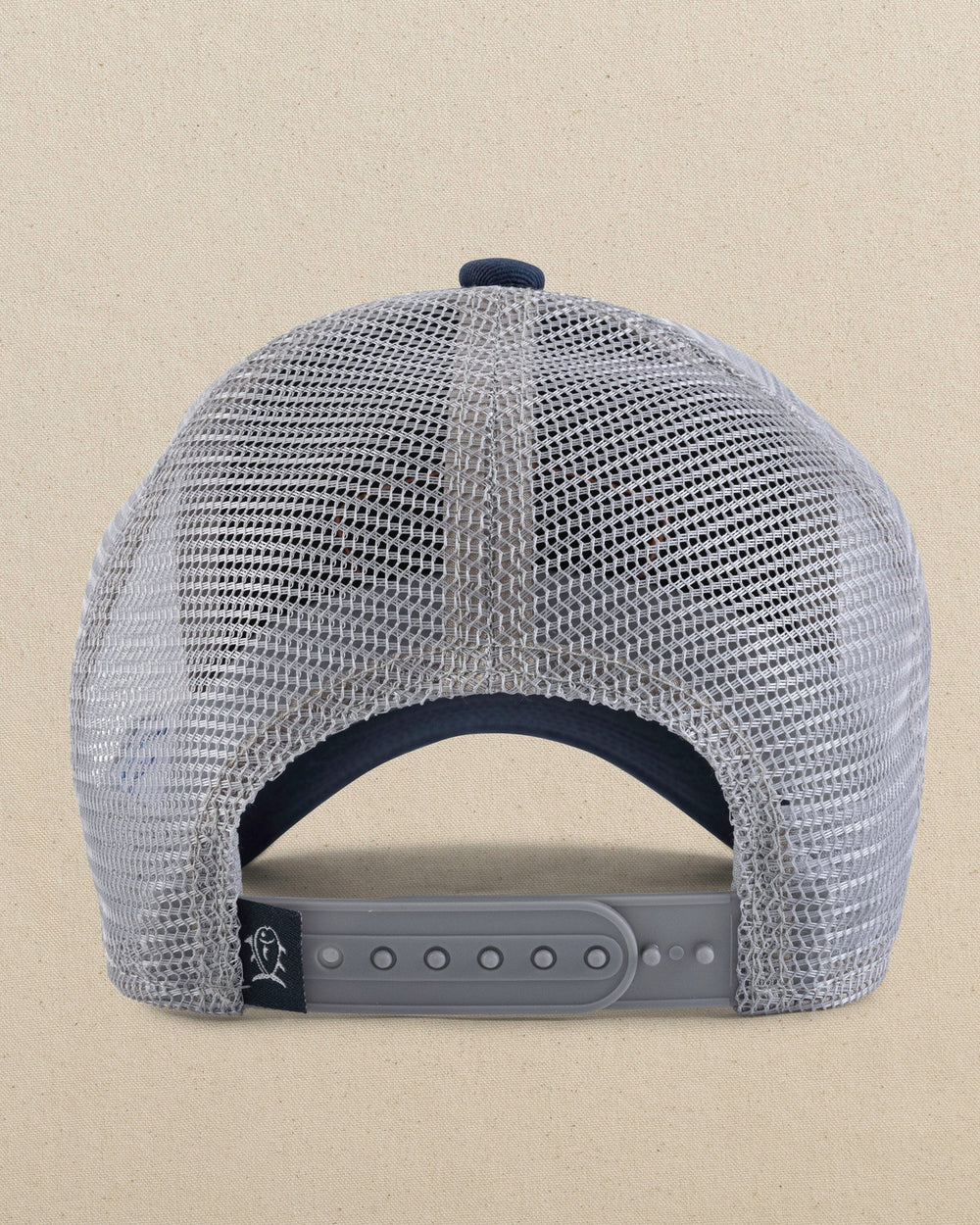 The back view of the Southern Tide Kids Vintage Badge Trucker Hat by Southern Tide - Navy