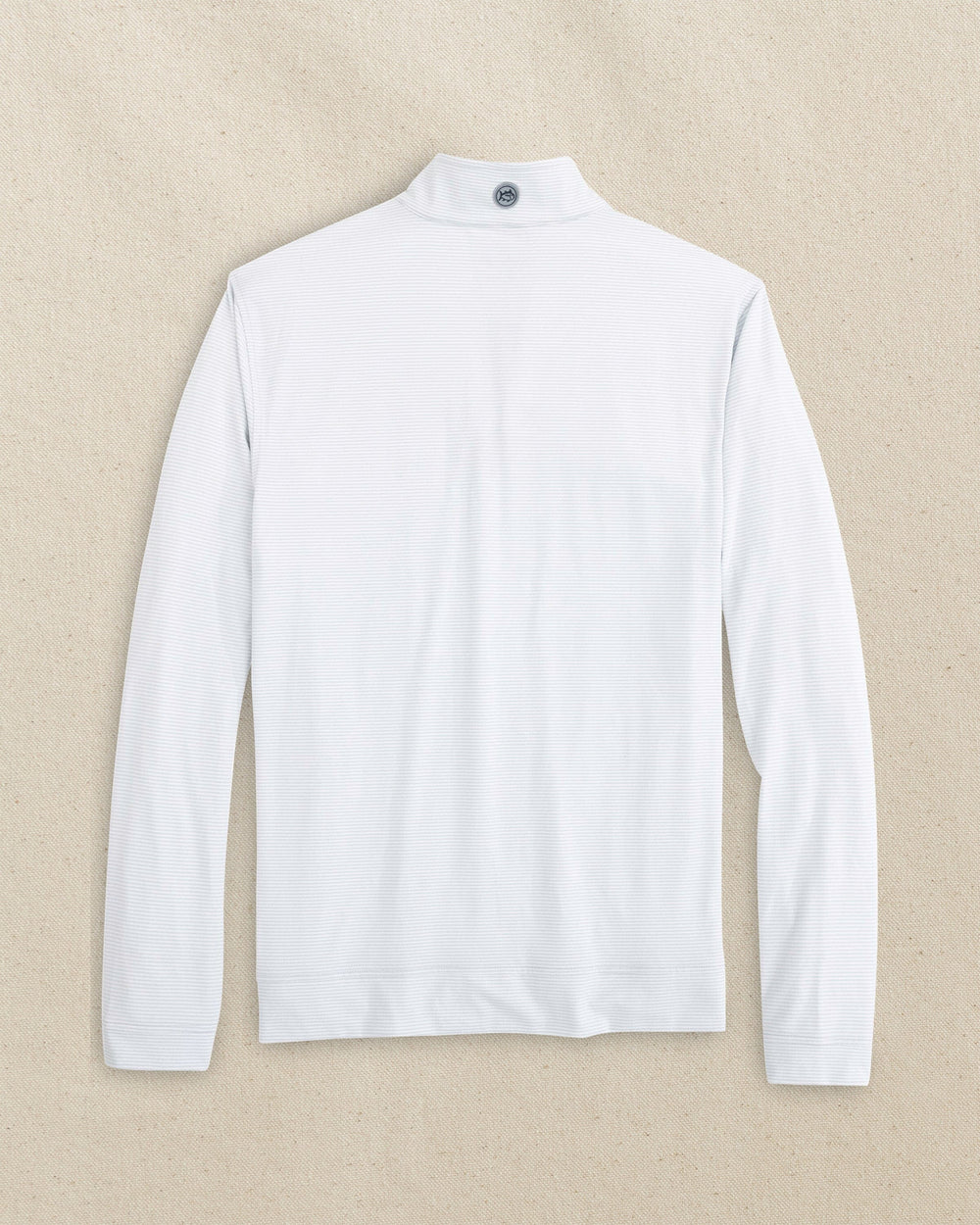 The back view of the Southern Tide LSU 2025 Baseball National Champions Cruiser Quarter Zip by Southern Tide - Heather Slate Grey