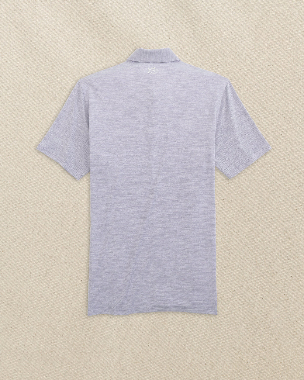 The back view of the Southern Tide LSU 2025 Baseball National Champions Driver Spacedye Polo by Southern Tide - Regal Purple