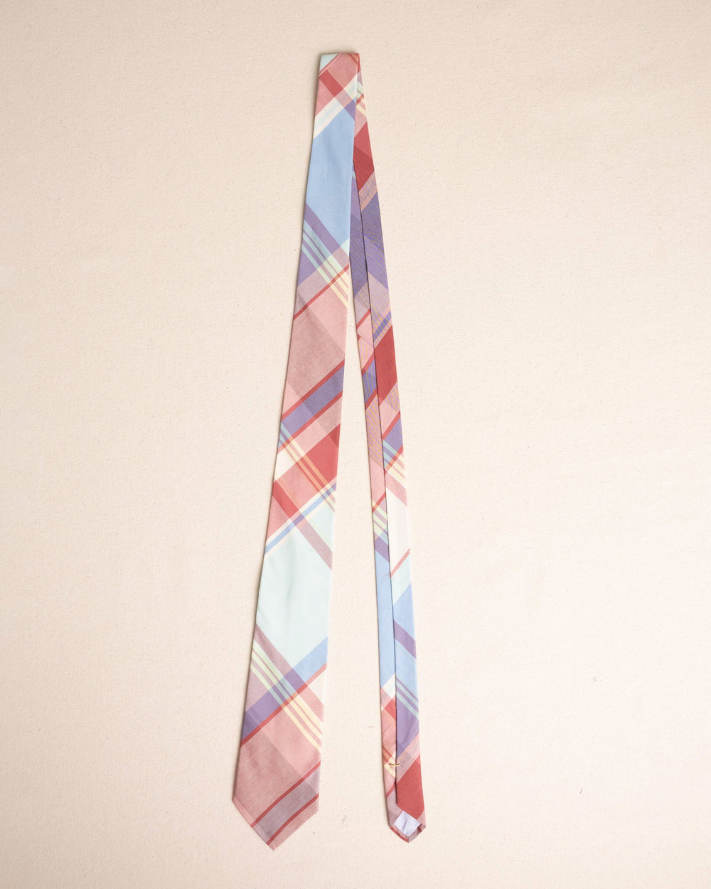 The untied view of the Southern Tide Madras Necktie by Southern Tide - White Sand