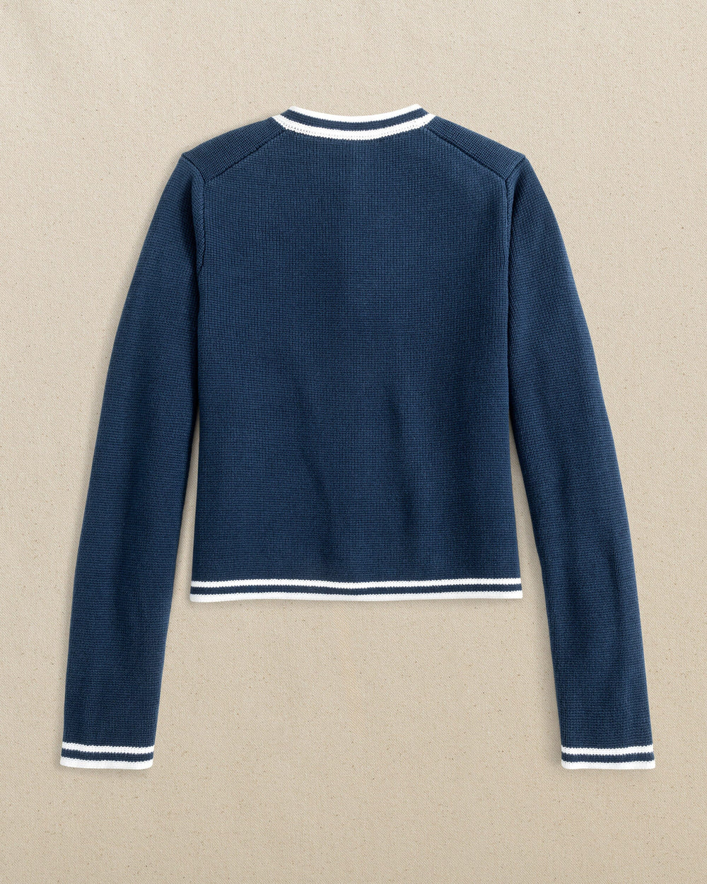 The back view of the Southern Tide Marlene Button Front Cardigan by Southern Tide - Dress Blue
