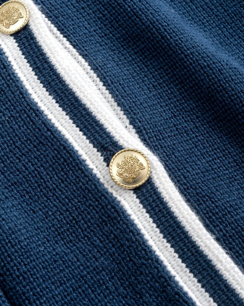 The detail view of the Southern Tide Marlene Button Front Cardigan by Southern Tide - Dress Blue