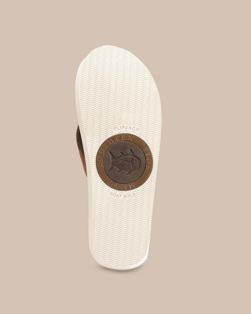 The bottom view of the Southern Tide Men's Brown Caramel Flipjacks by Southern Tide - Caramel