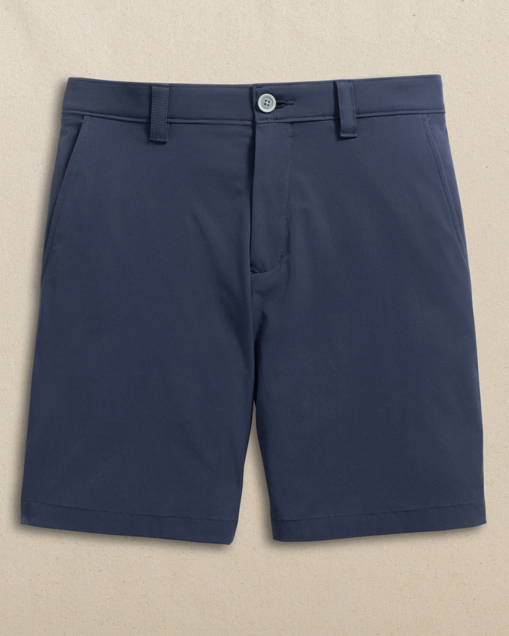 The front view of the Southern Tide Miami Hurricanes Birdie 8" Coastal Breeze® Performance Short by Southern Tide - True Navy