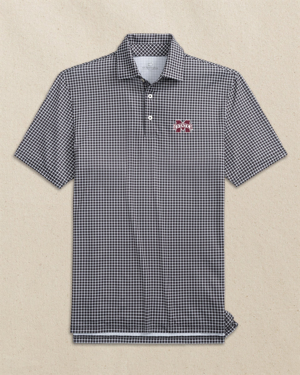 Mississippi State Bulldogs Driver Dunes Edge Plaid Polo C_Polo Shirts Southern Tide 