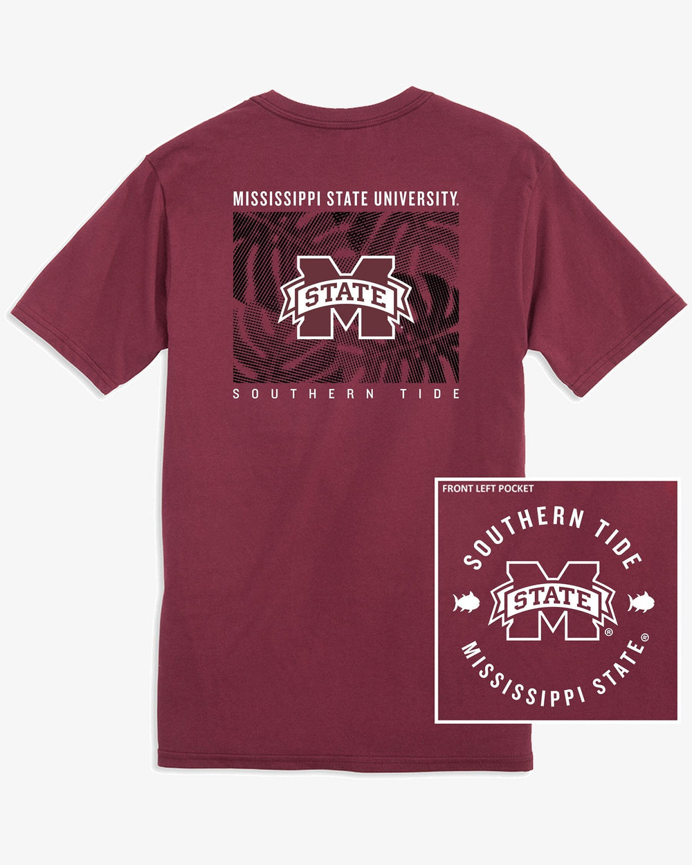 Mississippi State Bulldogs Halftone Monstera T-Shirt C_T-Shirts Southern Tide 