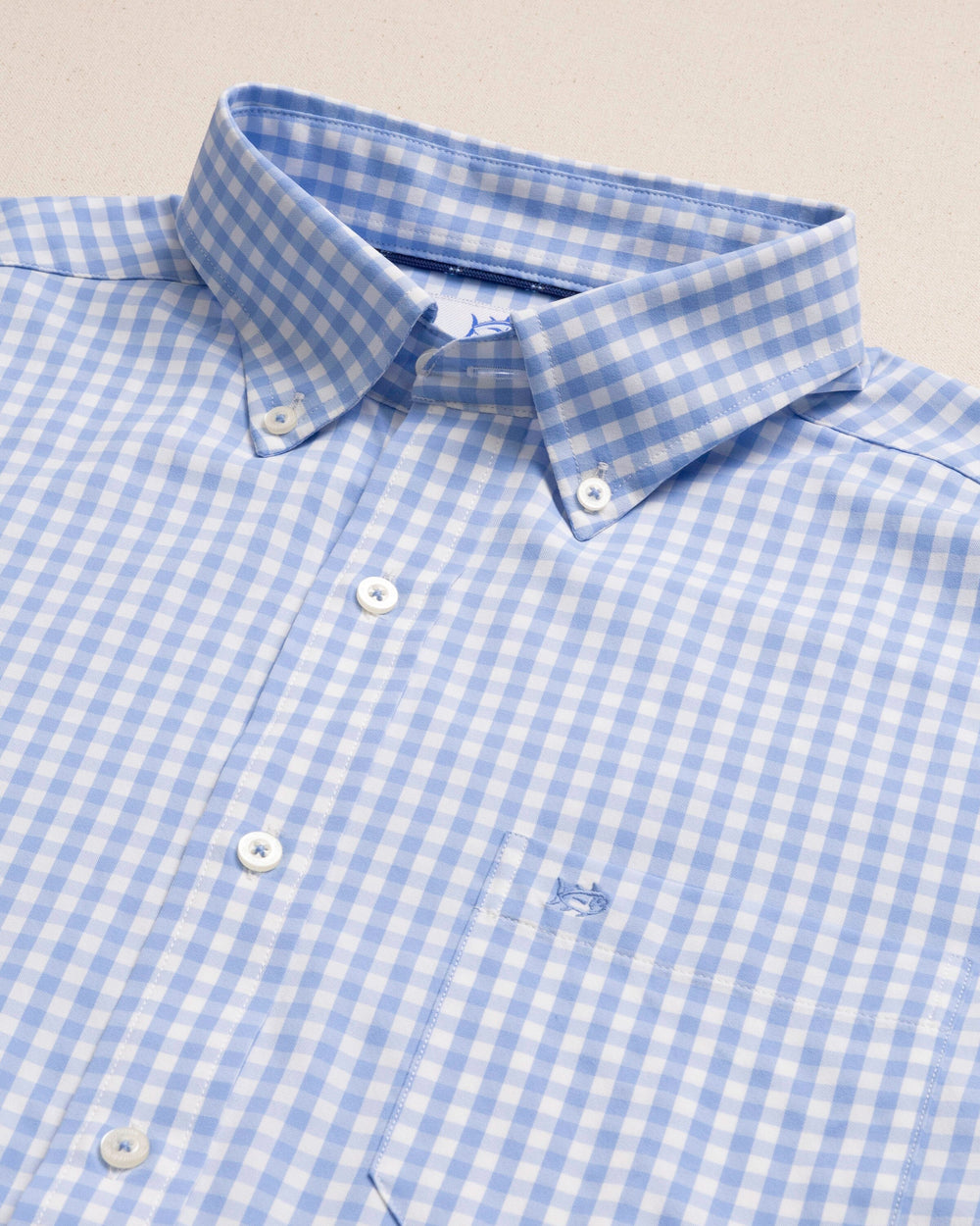 The detail view of the Southern Tide Nassau Gingham Coastal Breeze® Sport Shirt by Southern Tide - Ocean Channel