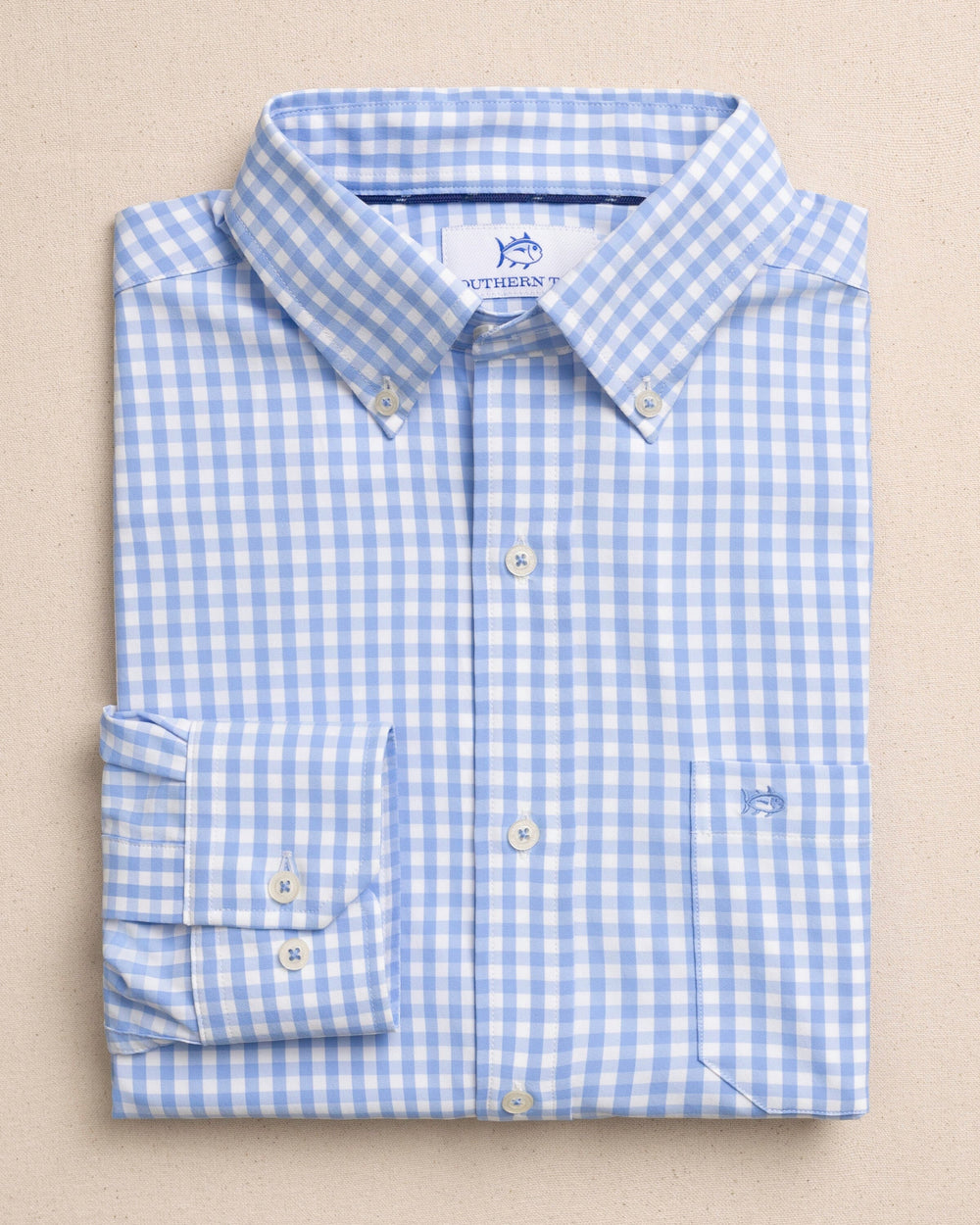 The front view of the Southern Tide Nassau Gingham Coastal Breeze® Sport Shirt by Southern Tide - Ocean Channel