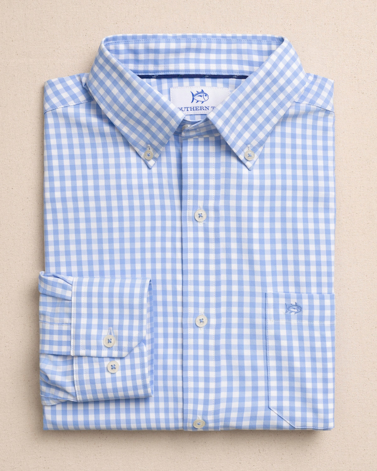 The front view of the Southern Tide Nassau Gingham Coastal Breeze® Sport Shirt by Southern Tide - Ocean Channel