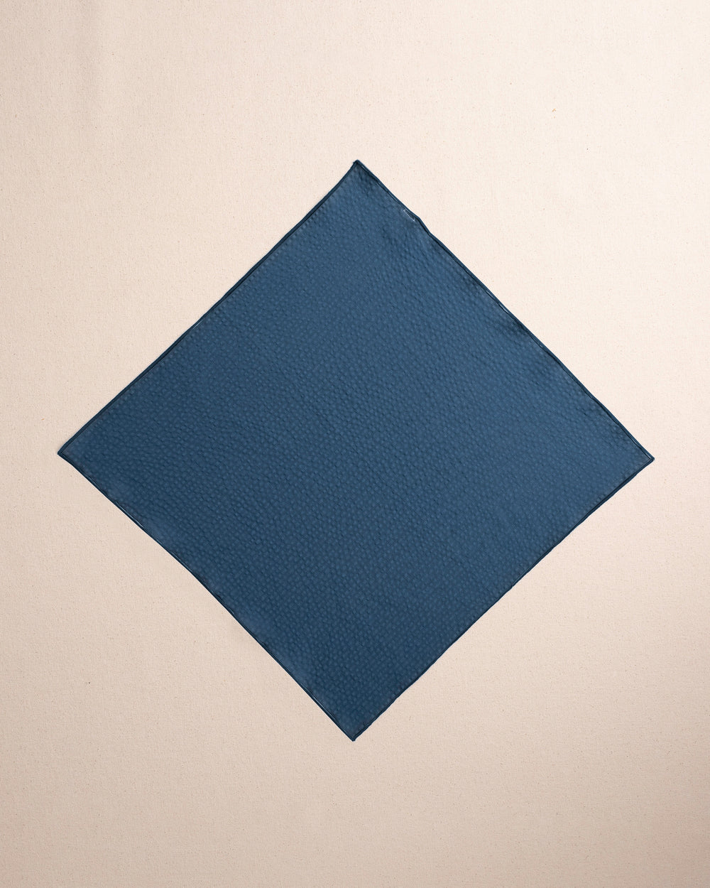 The front view of the Southern Tide Nautical Blue Seersucker Pocket Square by Southern Tide - Nautical Blue