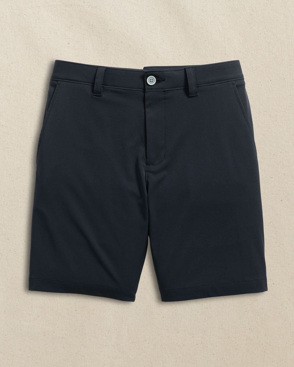 The front view of the Southern Tide NC State Wolfpack brrr°®-die 8" Performance Short by Southern Tide - Caviar Black