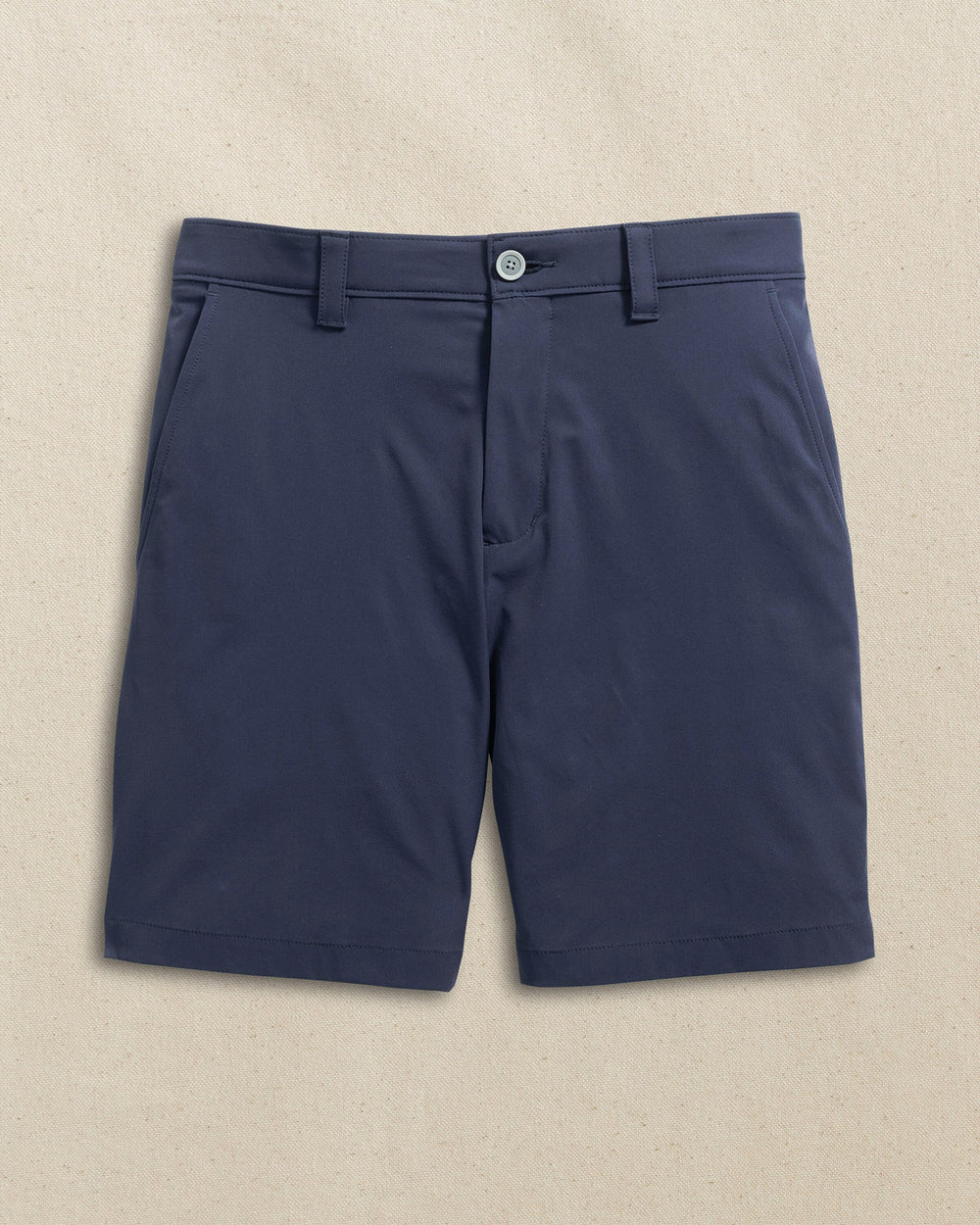 The front view of the Southern Tide NC State Wolfpack brrr°®-die 8" Performance Short by Southern Tide - True Navy