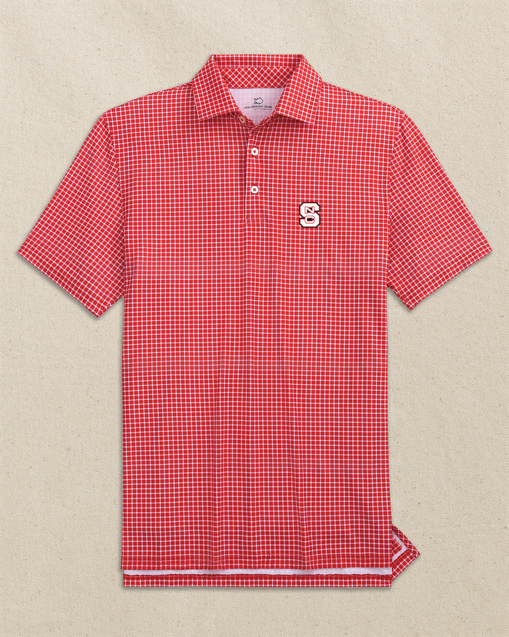 NC State Wolfpack Driver Dunes Edge Plaid Polo C_Polo Shirts Southern Tide 
