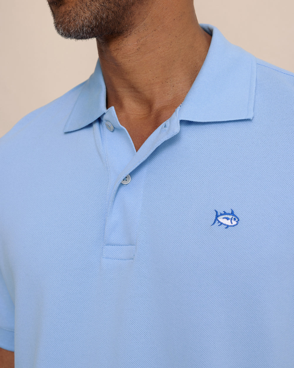 The detail view of the Southern Tide Skipjack Polo Shirt by Southern Tide - Ocean Channel