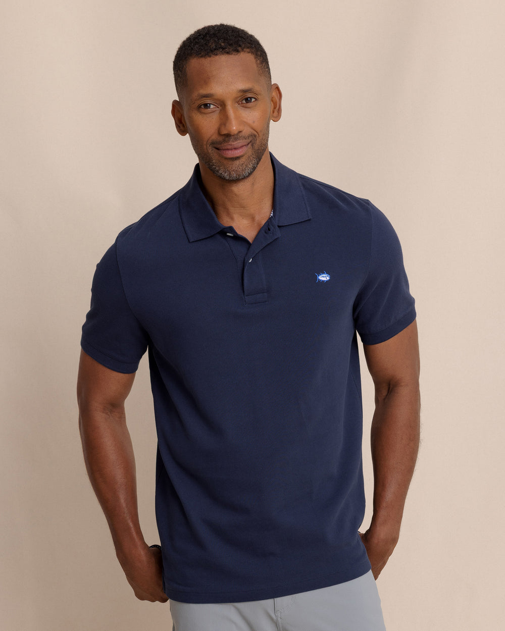 The front view of the Southern Tide Skipjack Polo Shirt by Southern Tide - True Navy