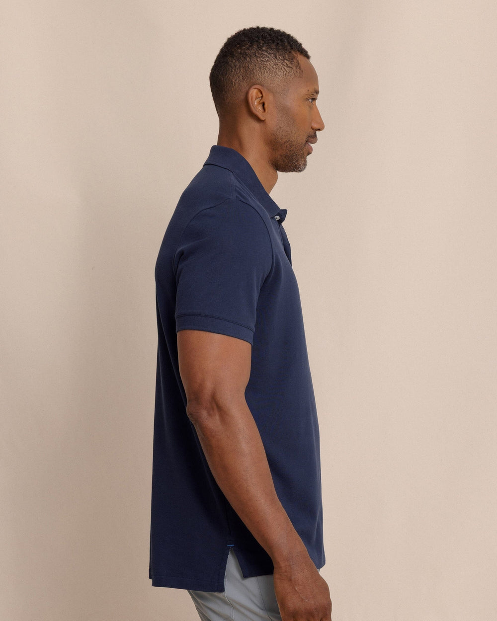 The side view of the Southern Tide Skipjack Polo Shirt by Southern Tide - True Navy