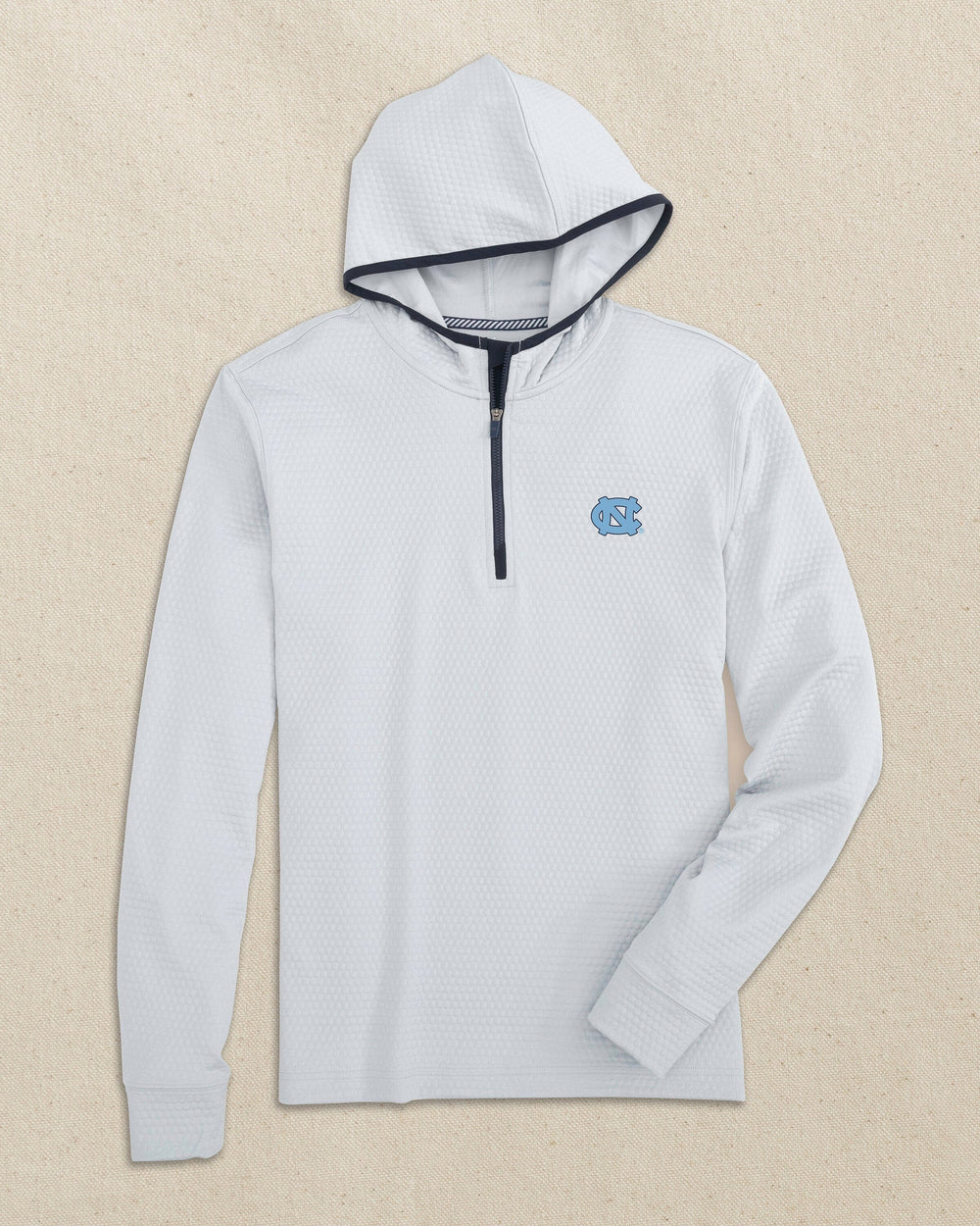 UNC Tar Heels Scuttle Heather Quarter Zip Hoodie C_Outerwear Southern Tide 