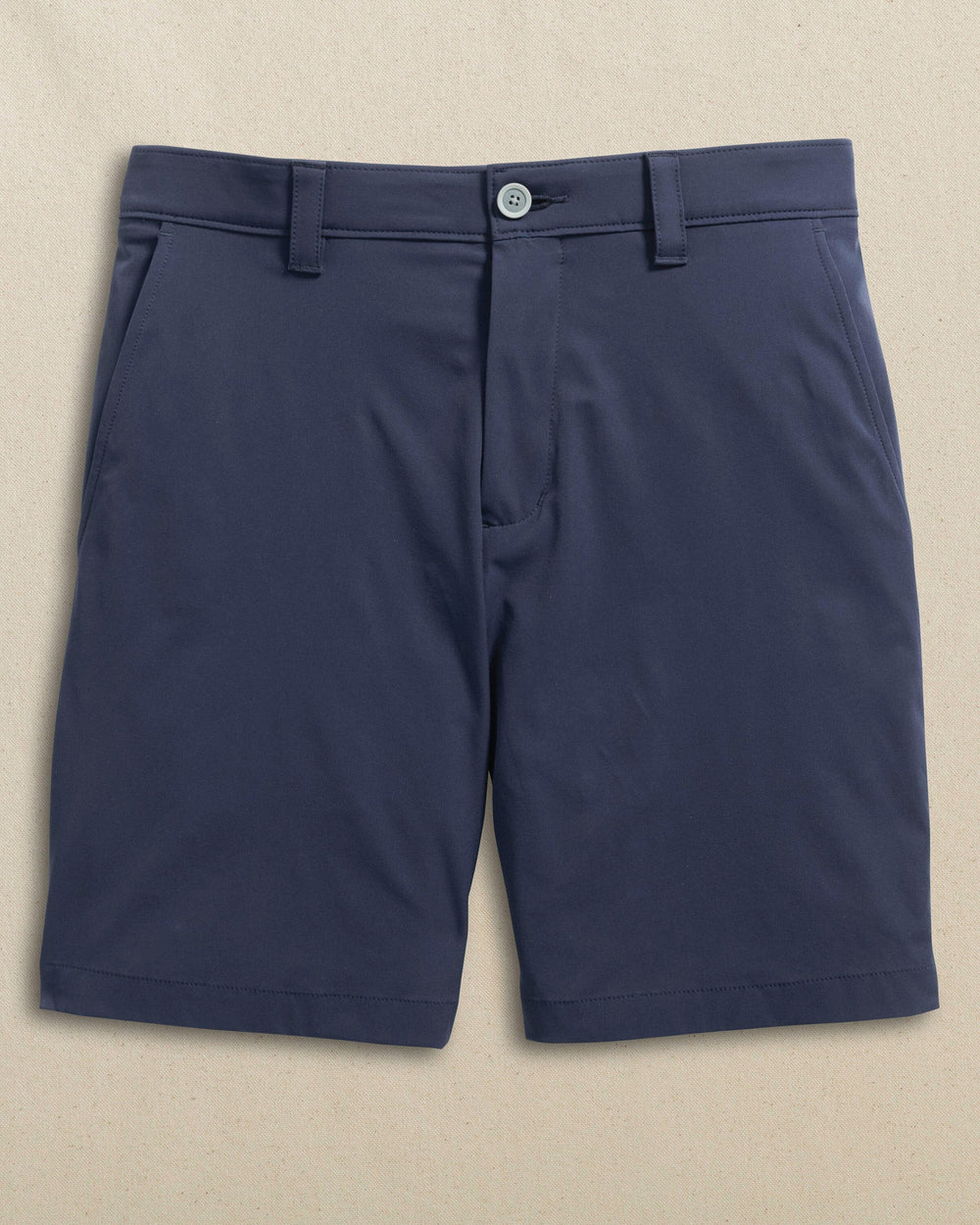 The front view of the Southern Tide Notre Dame Fighting Irish brrr°®-die 8" Performance Short by Southern Tide - True Navy