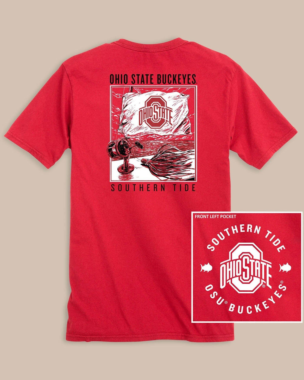 Ohio State Buckeyes Fishing Flag T-Shirt C_T-Shirts Southern Tide 