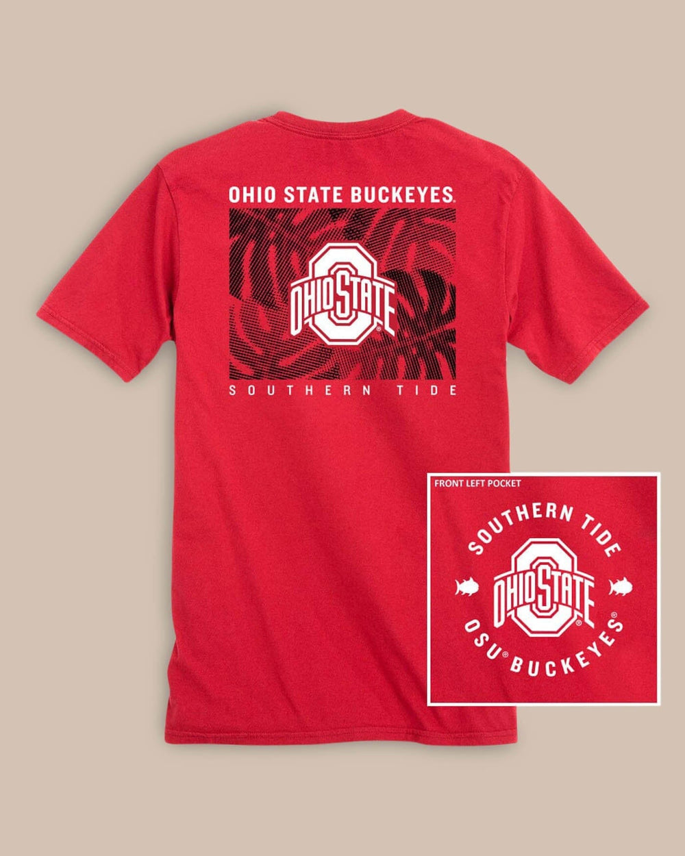 Ohio State Buckeyes Halftone Monstera T-Shirt C_T-Shirts Southern Tide 